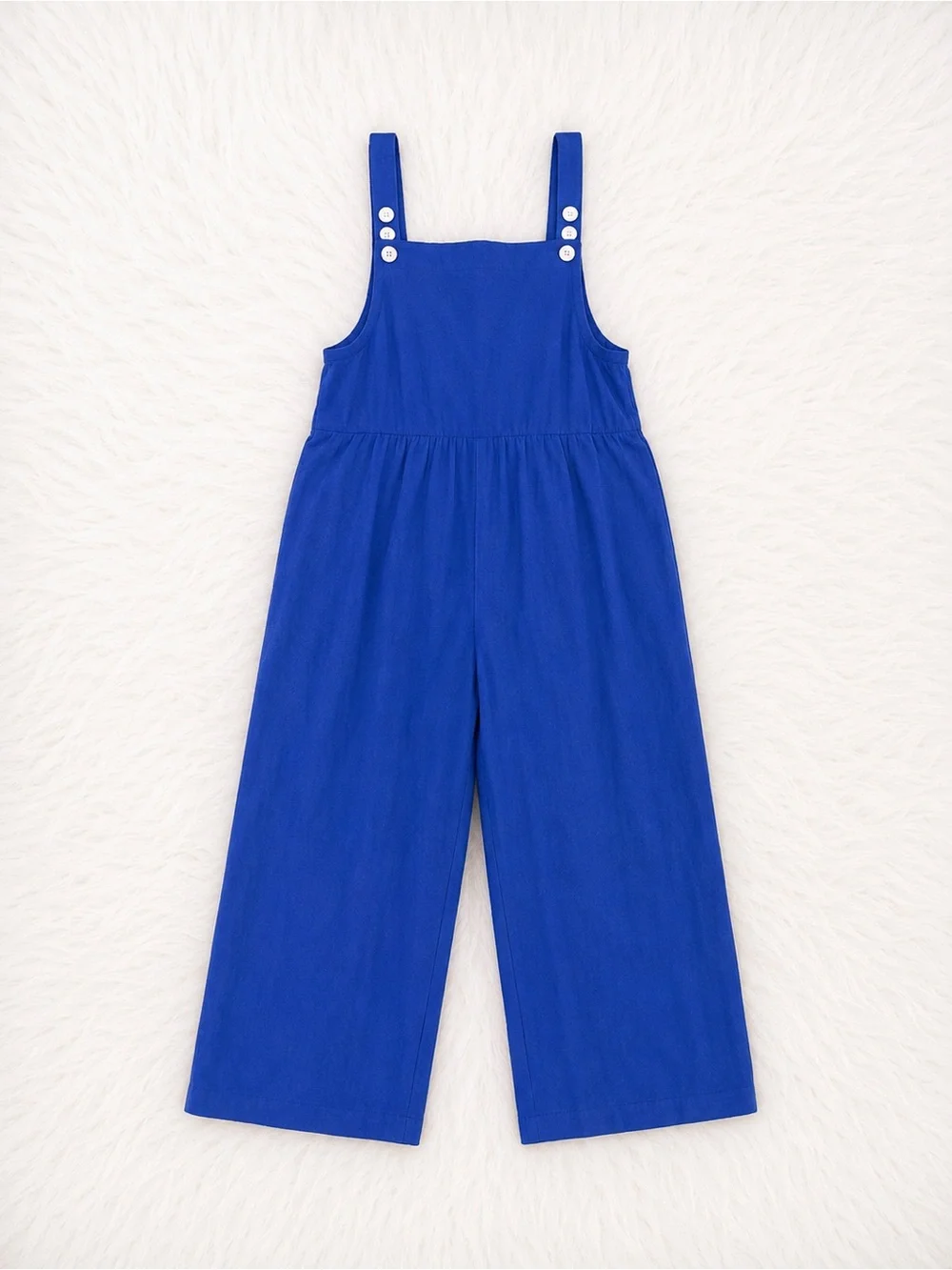 Cobalt Blue Wide Leg Jumpsuit Overalls Medium Boho Minimalist Boutique Romper - Picture 1 of 3